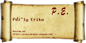 Pály Erika névjegykártya